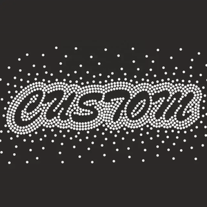 Design personalizzabili e durevoli in cristallo lavabile con strass a labbra con trasferimento termico "bacia il cancro addio" Bling Kiss - Product Image 6