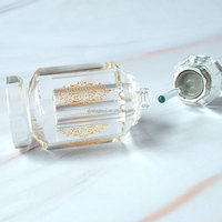 Bouteille de cristal huile d'oud carafe à parfum peinture dorée à la main verre de luxe parfum à rouler