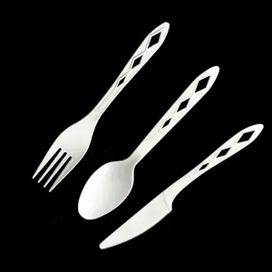 6.5inch CPLA Cutlery takeaway fork spoon set biodegradable disposable party cutler