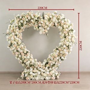 Arreglo Floral Artificial para Boda, Corazón de Rosas de Seda, Fondo Moderno Hecho a Mano para Decoración de Bodas y Fiestas - Product Image 5