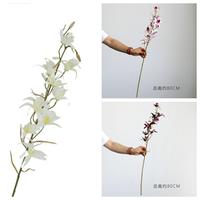 Fleurs artificielles en soie Dendrobium faites à la main avec un toucher naturel pour la décoration de la maison, des mariages, d'Halloween et de Noël, et pour la photographie