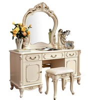 Table de toilette de style européen pour chambre à coucher, 1,4 mètre, style européen, grand appartement, assemblage simple, table de maquillage peinte