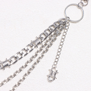 yueli Multi Layered Metal Spiked Trouser <b>Chain</b> For <b>Jeans</b> Accessories Casual Hip Hop Style Tibetan Silver Waist <b>Chain</b> - Product Image 3