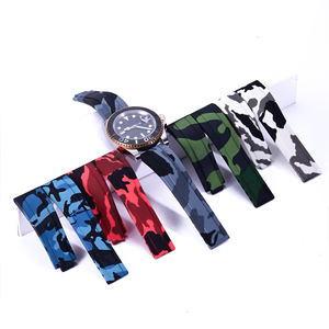 Bracelets de montre en caoutchouc de silicone à extrémités droites, motif camouflage, remplacement pour Rolex 20mm 21mm – Grande Vente - Product Image 3