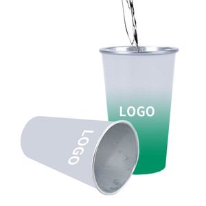 2026 Color Changing Aluminum <b>Cup</b> 450ml Portable Metal Outdoor No Lid <b>Reusable</b> Drink Beer Mug for Promotion - Product Image 3