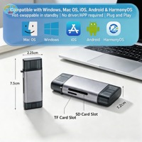 Lector de Tarjetas USB 3.0 de Alta Velocidad Tipo-C 3.0 OTG Todo en Uno, Lector de Tarjetas TF SD Compatible con Lectura de Doble Unidad para Teléfonos y Computadoras