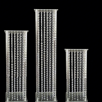 Support de fleurs en cristal acrylique, vase de centre de table pour mariage, présentoir en colonne pour la décoration de table de banquet et d'événements