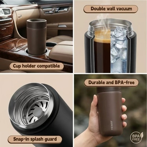 YEWAY Tazza da Viaggio Isolata Sottovuoto in Acciaio Inox con Cannuccia, Set Coperchio 3 in 1, Antigoccia, Doppia Parete, Best Seller - Product Image 5