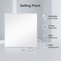 Panneau chauffant infrarouge blanc 350W ultra-plat 18mm, chauffage mural électrique esthétique pour maison moderne CE ROHS
