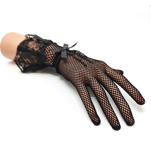 HZS-23013 femmes noir <span class=keywords><strong>blanc</strong></span> été conduite mode dentelle gants doigt complet filles mariée maille résille gants - Product Image 3