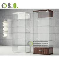 Vitrine pleine vision avec éclairage LED Vitrines en verre Produits hauts Vitrines
