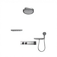 Nouvelle Mitigeur de Douche Thermostatique Mural Encastré 3 Voies Intelligent avec Affichage, en Laiton Chromé, pour Ensemble de Douche Pluie en Céramique