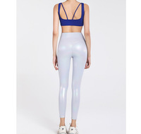 Nouvelle conception de vêtements de sport pour femmes, leggings de yoga brillants, pantalons de yoga extensibles, durables, taille haute, skinny