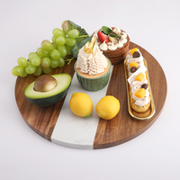 Planche à fromage en marbre et bois d'acacia gravé, design moderne et écologique COSEN, vente en gros, vaisselle très prisée pour aliments secs