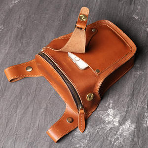 Sac banane AndoBag en cuir Crazy Horse, nouveau style vintage, multifonctionnel, décontracté, pour homme, sac à bandoulière pour moto et téléphone - Product Image 6