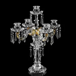 Gorgeous 15 arms Crystal hanging crystals big floor candelabra for wedding centerpiece