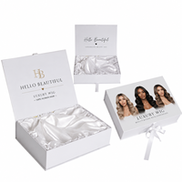 Boîte d'emballage en carton ondulé noir de luxe personnalisée avec logo pour perruques et extensions capillaires – Vente en gros