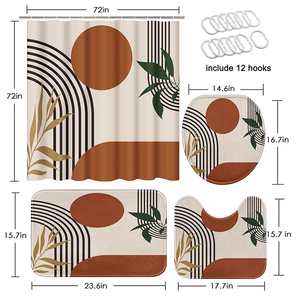<span class=keywords><strong>Rideau</strong></span> <span class=keywords><strong>de</strong></span> <span class=keywords><strong>douche</strong></span> personnalisé avec impression décorative, style bohème, moderne du milieu du siècle, géométrique, abstrait, minimaliste, pour la salle <span class=keywords><strong>de</strong></span> bain - Product Image 2