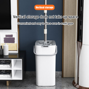 Serpillère automatique à essorage plat et seau de nettoyage, évite le lavage à la main, serpillère en microfibre, serpillère pour nettoyer le sol, serpillère paresseuse - Product Image 3