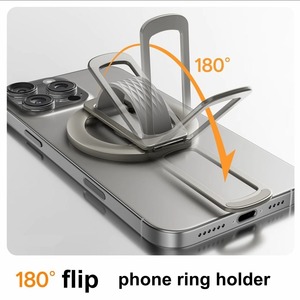 Support de téléphone 2 en 1 avec anneau magnétique, poignée de téléphone N52, support pliable en silicone rotatif à 360 degrés pour téléphone portable, utilisation sur bureau - Product Image 4