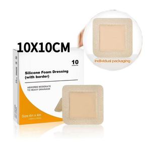 Apósito de Espuma de Silicona Desechable Médico Autoadhesivo Carbou de 10x10 cm de Alta Absorbencia para Heridas y Traumatismos - Product Image 1
