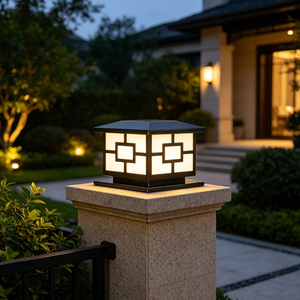 Lampe de jardin extérieure en aluminium, luminaire LED IP65 avec télécommande 8W, pour villa, trottoir, poteau d'éclairage - Product Image 1