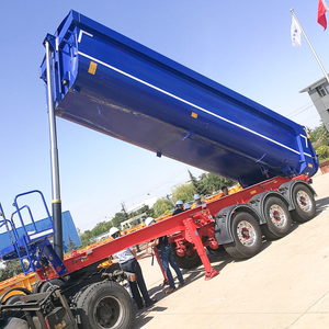 Semi-remorque benne basculante en acier à 3 essieux 400T pour le transport de sable et de pierre, avec basculement arrière, norme européenne - Product Image 6