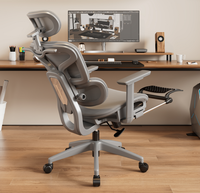 Chaise de bureau Runwood de luxe moderne à dossier haut en maille, design ergonomique confortable, hauteur réglable, appui-tête pivotant et coulissant