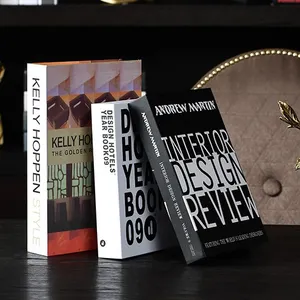 Buku dekorasi Hardcover buku dekoratif mode kustom Set buku meja kopi cetak untuk dekorasi rumah