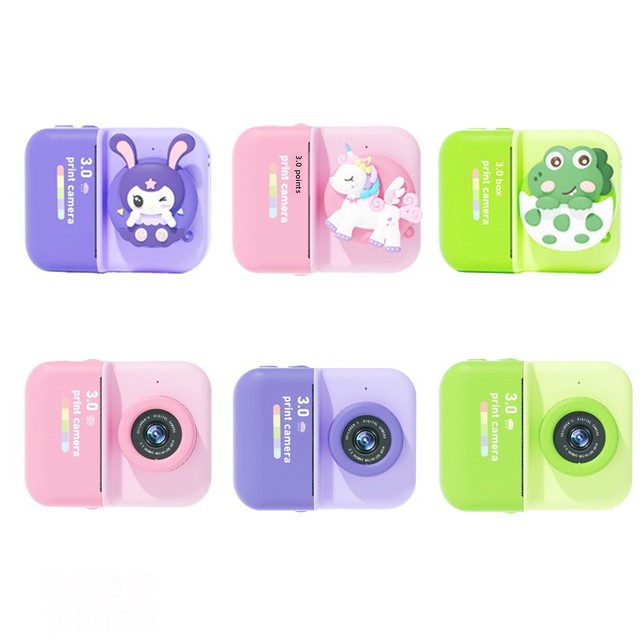 Manufacture New Cartoon D3 Children's Poroflic Print CMOS Camera Instant Portable HD Digital 3.0-inch Screen ABS Silicone Kids