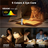 Lampe de lecture portable en gros à 12 LED, rechargeable USB-C, 800 mAh, autonomie 200H, avec clip marque-page et verrou de voyage