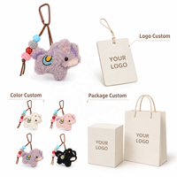 Porte-clés pendentif en peluche cheval bouclé mignon, animal du zodiaque, jouet doux et moelleux Kawaii, breloque de sac, cadeau du Nouvel An
