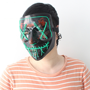 Máscara Led Horror <span class=keywords><strong>cara</strong></span> de fantasma luminosa máscara de Halloween fiesta - Product Image 1