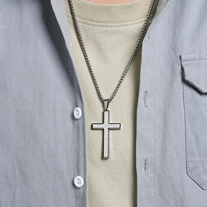 Unisex <b>Cross</b> Necklace Zinc Alloy Pave Setting Full Diamond Pendant Gift Jewelry - Product Image 2
