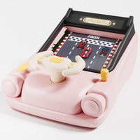 Jeu d'aventure de course automobile, jouet de voiture de simulation interactif pour enfants en plastique rose, volant musical, jeu de table éducatif