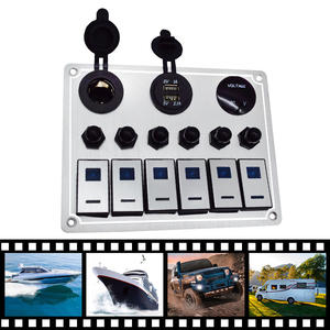 रॉकर स्विच पैनल पर 12 वी वोल्टमीटर डुअल यूएसबी चार्जर और आरवी ट्रक नाव के लिए लाइट सॉकेट - Product Image 2