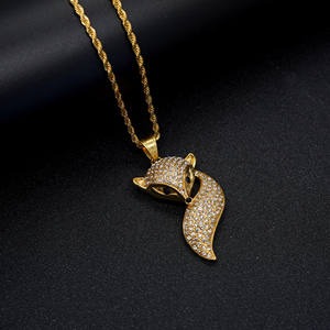 <strong>Necklace</strong> Chain Stainless Steel <strong>Fox</strong> Pendant Full Diamond Women <strong>Necklace</strong> Stainless Steel Stainless Steel Gold Plated <strong>Necklace</strong> - Product Image 2