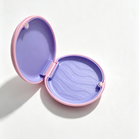 Boîte de rangement magnétique ronde pour aligneurs orthodontiques sans miroir, en plastique, pour prothèses dentaires, avec logo personnalisé pour laboratoire et domicile