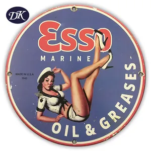 老式旧ESSO船用油脂汽油机油瓷釉气泵标志
