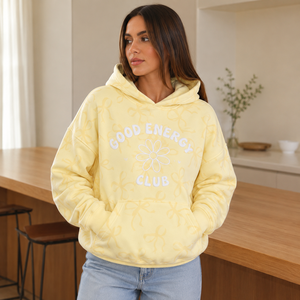Sweat à capuche graphique pour femme, coupe ample, imprimé lettres 3D, mélange de coton molletonné, tenue décontractée, certifié OEKO-TEX - Product Image 1