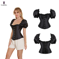 Corset gothique en Satin de soie pour femme, haut court, Corset sans bretelles, Bustier Sexy à la mode avec 6 Busk