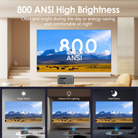 Projecteur HTP X5 haute performance 800 ANSI lumens 1080P 4K avec technologie de mise au point automatique pour des présentations plus nettes, des films, Android