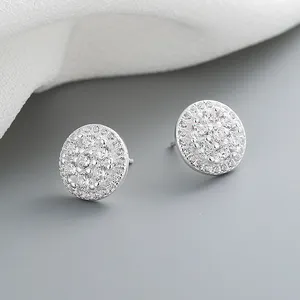 Wholesale Jewelry Supplier Women brinco prata 925 esterlina Square Aaa Cubic Zirconia Sterling Silver Stud Earring S925