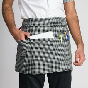 Unisex Logo personalizzato bistrot cameriere/cameriera grembiuli da cucina ristorante Cafe metà grembiule all'ingrosso tela OEM da cucina/cottura - Product Image 2