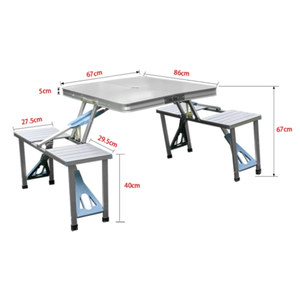 <span class=keywords><strong>Mesa</strong></span> Plegable <span class=keywords><strong>con</strong></span> <span class=keywords><strong>Sillas</strong></span>, Portátil, Plegable, Móvil, <span class=keywords><strong>para</strong></span> <span class=keywords><strong>Camping</strong></span>, Cocina, Acero Inoxidable, Metal, Aluminio, Contemporánea - Product Image 4