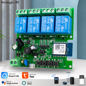 Módulo de Interruptor de Luz Inteligente Wifi Tuya de 4 Canales, Placa de Relé de 4 Canales DC85-250V, Compatible con Alexa, Google Home, Alice, Receptor RF433 - Product Image 6