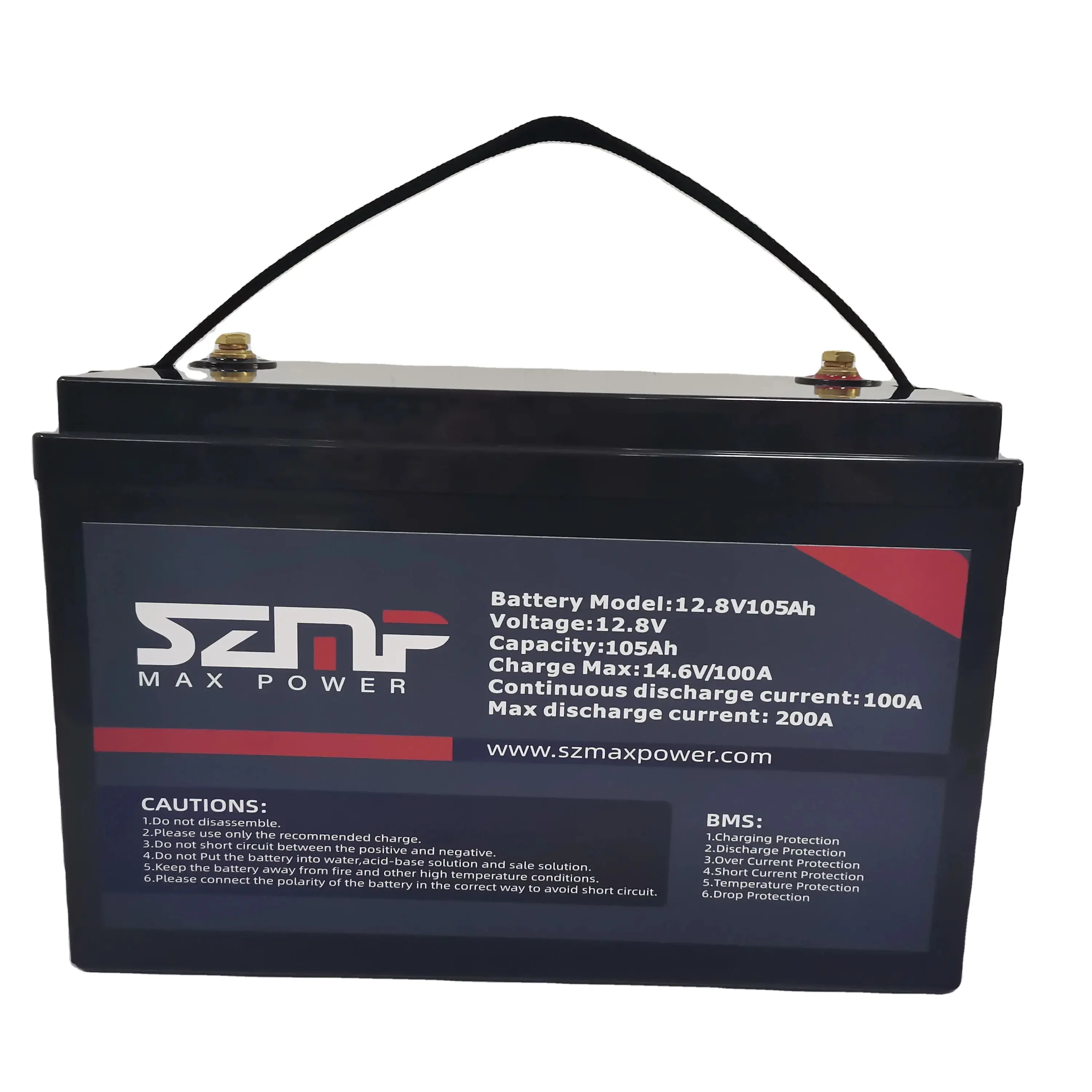 Max Power 12V 100AH 12V 135AH Density Lithium LiFePO4 Rv Battery Used In Houses Bicycles Boats Forklifts Power Tools