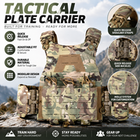 Gilet tactique Falcon à dégagement rapide, léger, adaptable, système de montage laser MOLLE, taille moyenne ajustable, camouflage