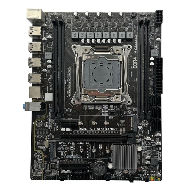 4 Channel X99  Motherboard with PCIE X4 and 2 M.2  NVME 6 SATA 6GB Speed