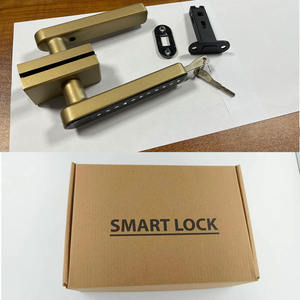 דלת כניסה חכמה מנעול עם עבור טביעת אצבע ביומטרי Bluetooth & כרטיס זיכרון אלומיניום מסגרת אלומיניום נדנדה זכוכית - Product Image 3